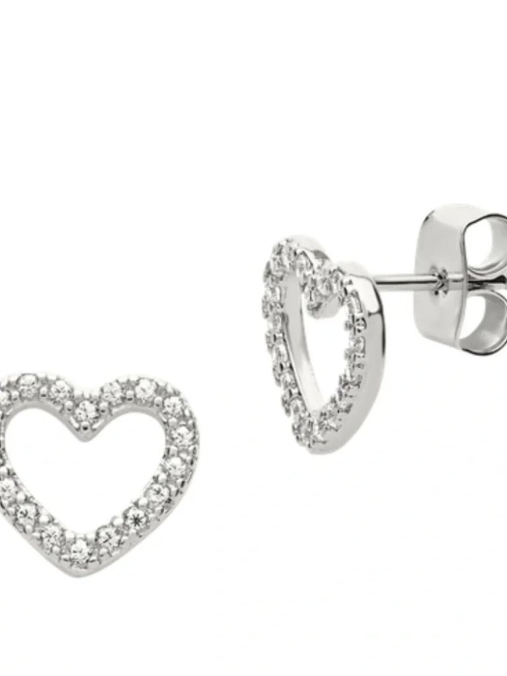 Never-Worm Sterling Silver Heart Stud Earrings from Sterling Forever